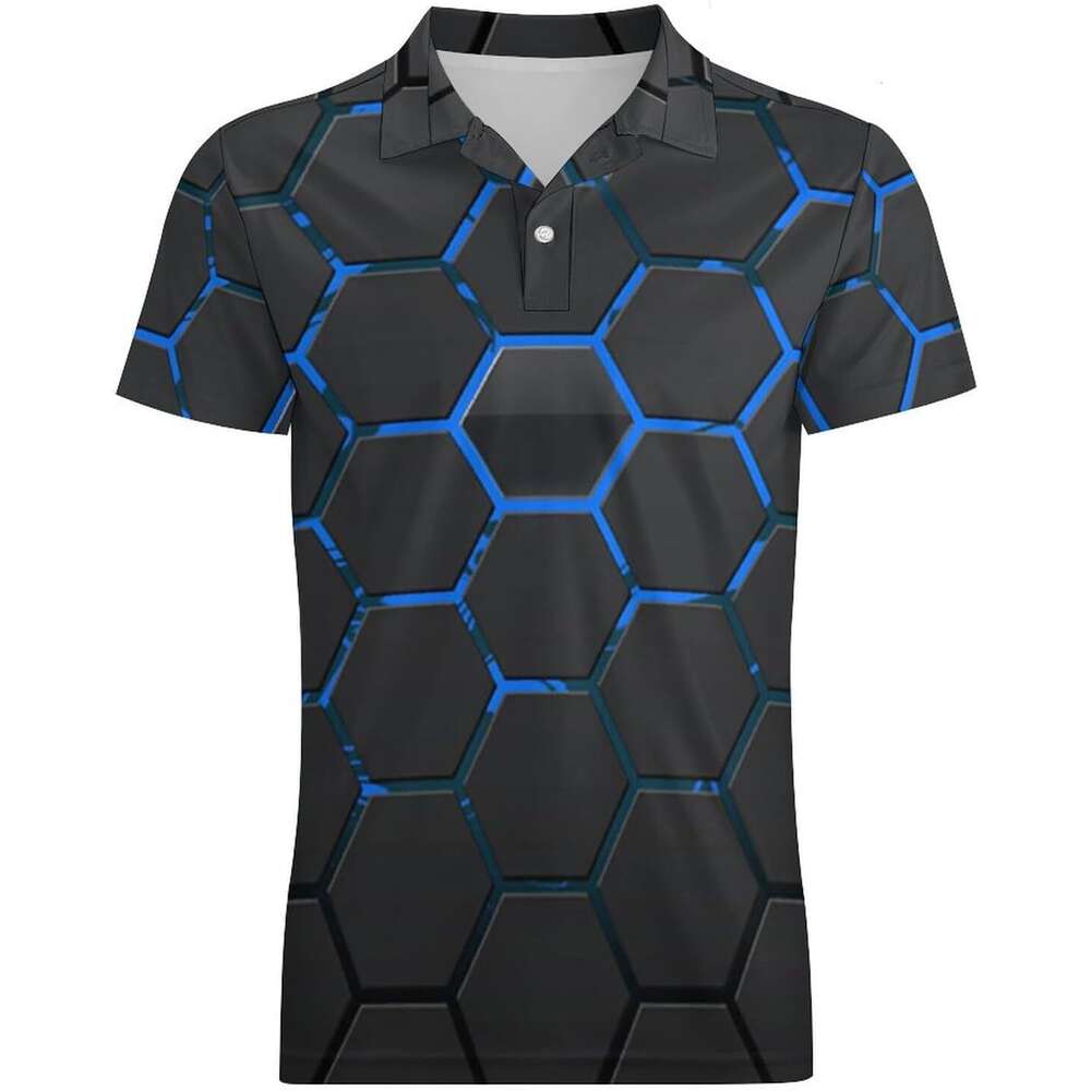 Fashion Mens Polo shirt comfortable Quick-Dry Moisture Wicking 3D Print Short Golf Shirts Polos shirts tshirt Casual tops summer clothes