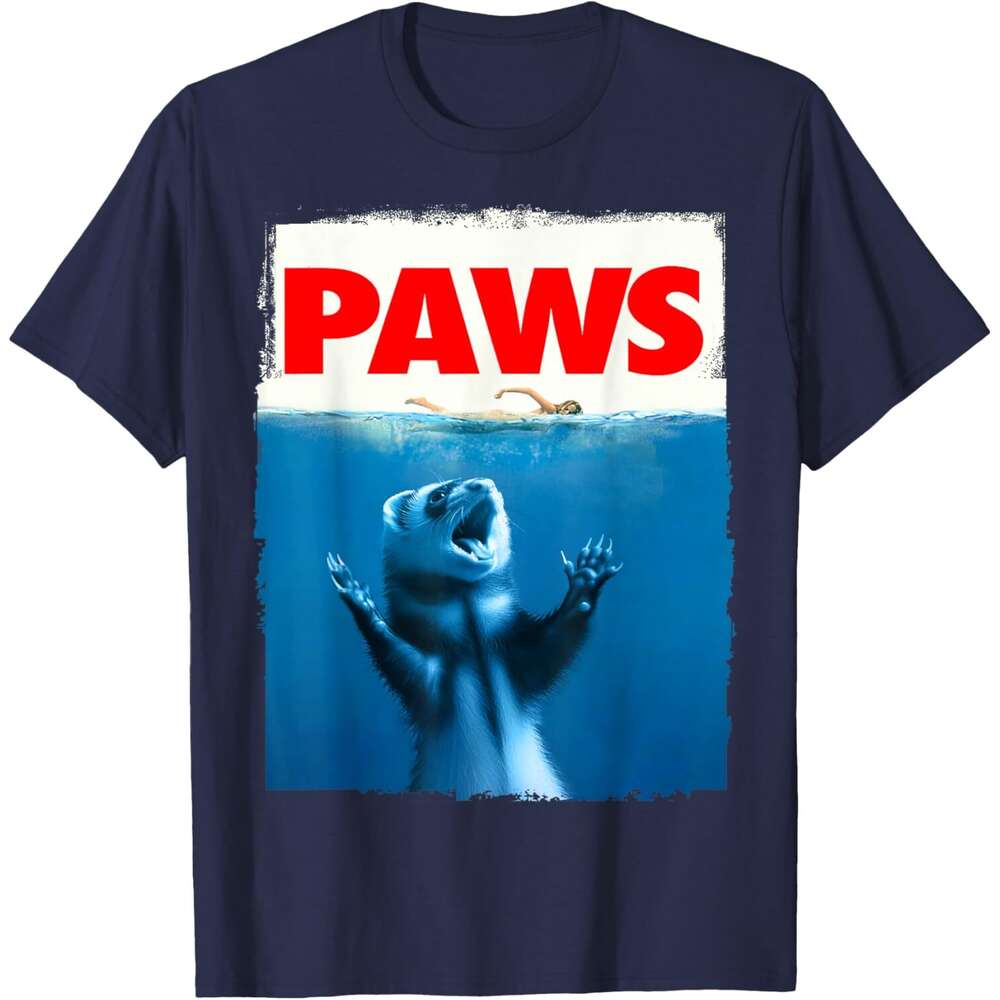 T shirt for Mens Womens Paws Ferret Funny Ferret Lover T-Shirt Shirts Tshirt Graphic Tee Casual Tops Clothes Short sleeve