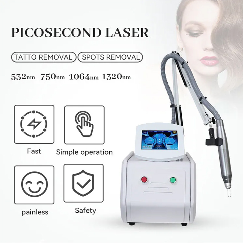 Portable Picosecond Laser Tattoo Removal Freckle Acne Treatment Pigment Removal Nd Yag Beauty Machine 4 wavelength 532nm 755nm 1064nm 1320nm