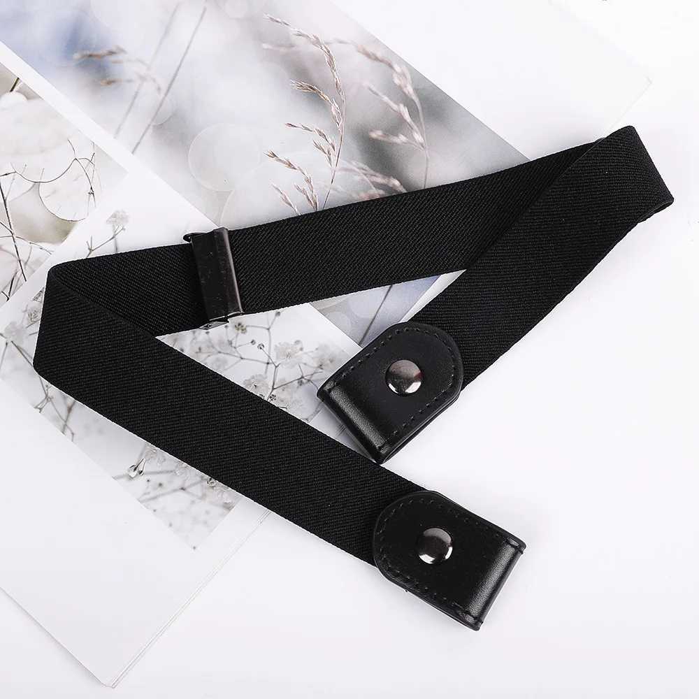 Fashion invisible belt adjustable elastic band suitable for womens clothing buttonless waist belt suitable for mens jeans pants W240807