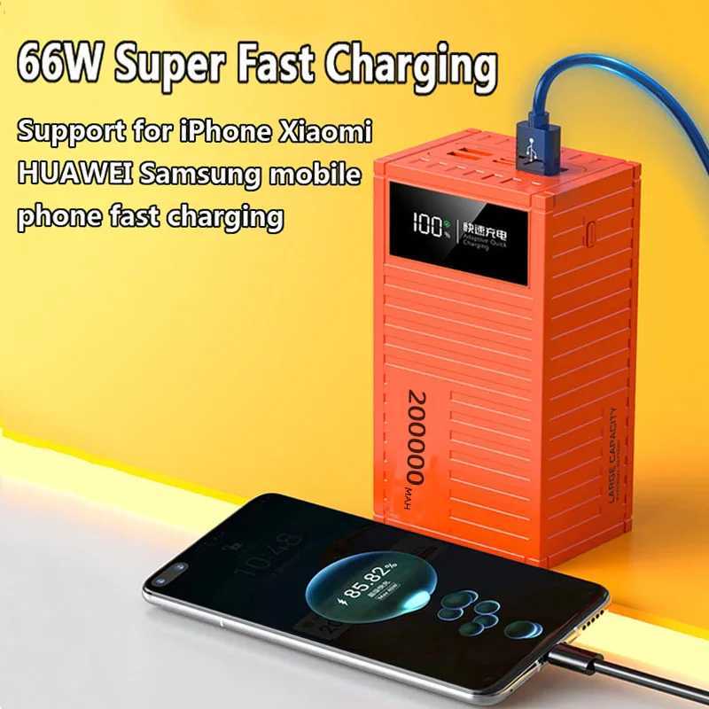 200000mAh Power Bank 66W PD QC 3.0 Charger Powerbank Large Battery Capacity Power Station Fast Charging For iPhone xm HUAWEICL240808