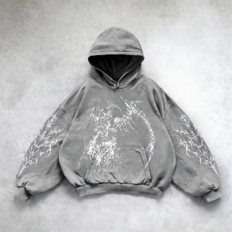 Harajuku Demon Girl oversized sweatshirt hoodie body armor hoodies women goth y2k tops streetwear gothic clothes 240807 - view 3