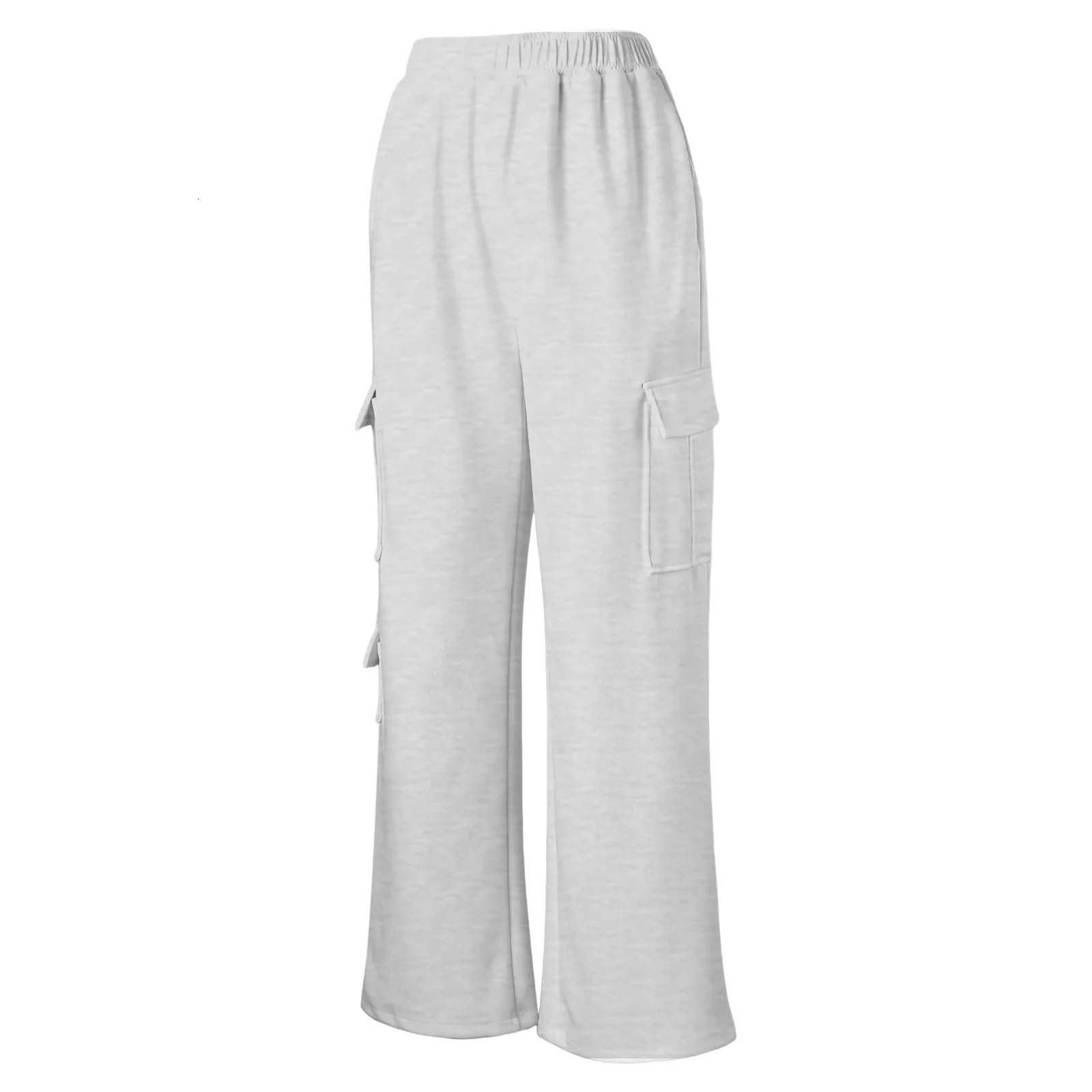 Womens Cargo Sweatpants Wide Leg Fleece Lined Pants For Women Fall Winter Baggy High Waisted Joggers Pant With Pockets Mujer 240807