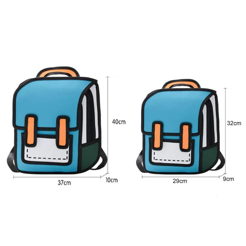 DHwanglijia Creative Comic Bookbag Adjustable Strap Book Storage Lightweight 2D Student Bag Teen designer bag Backpack 240808