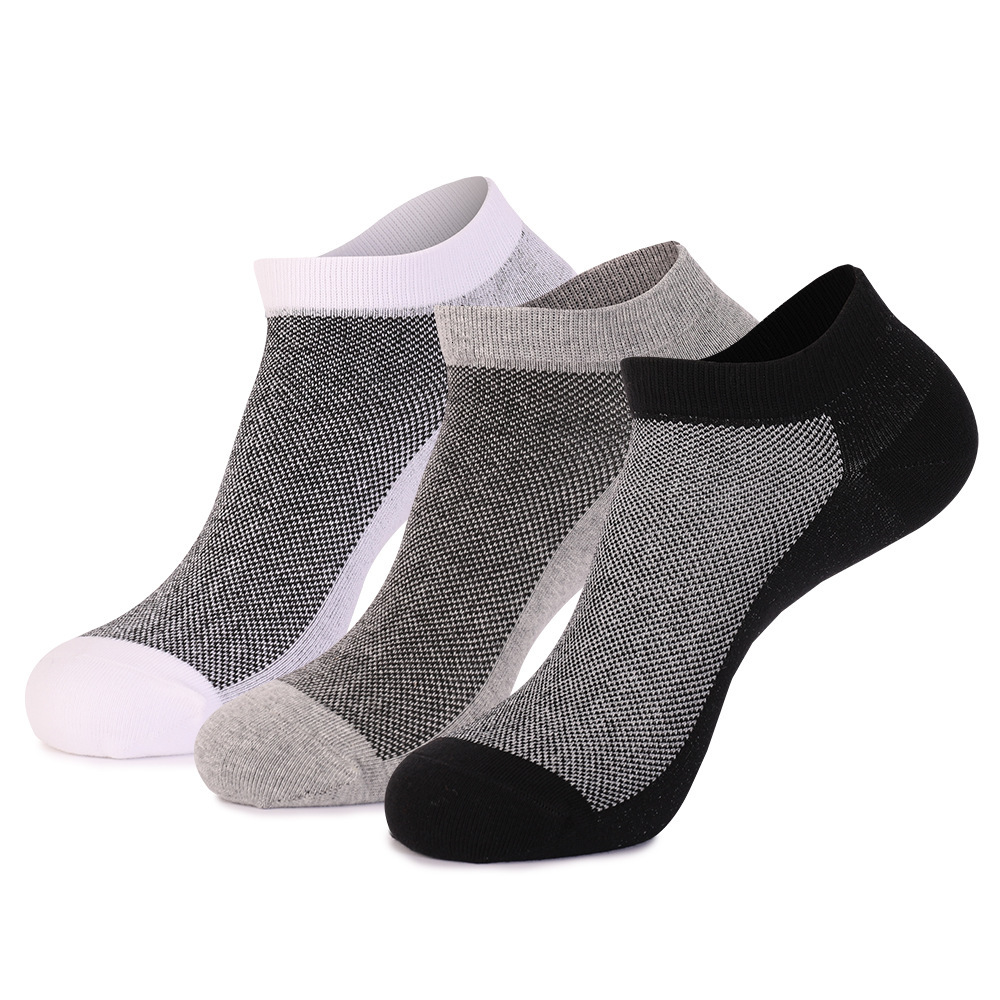 Spring summer short boat pure cotton sports men's plus size socks, sweat absorbing and breathable invisible socks dongdumaoyi