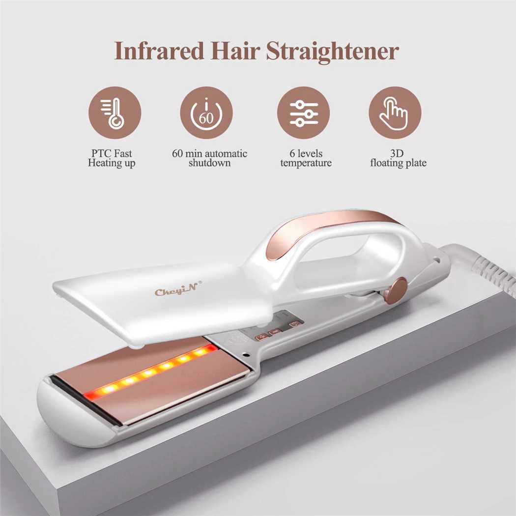 CkeyiN 58mm professional straightener ultra wide straightening plate flat iron electric straightener styling tool W240807