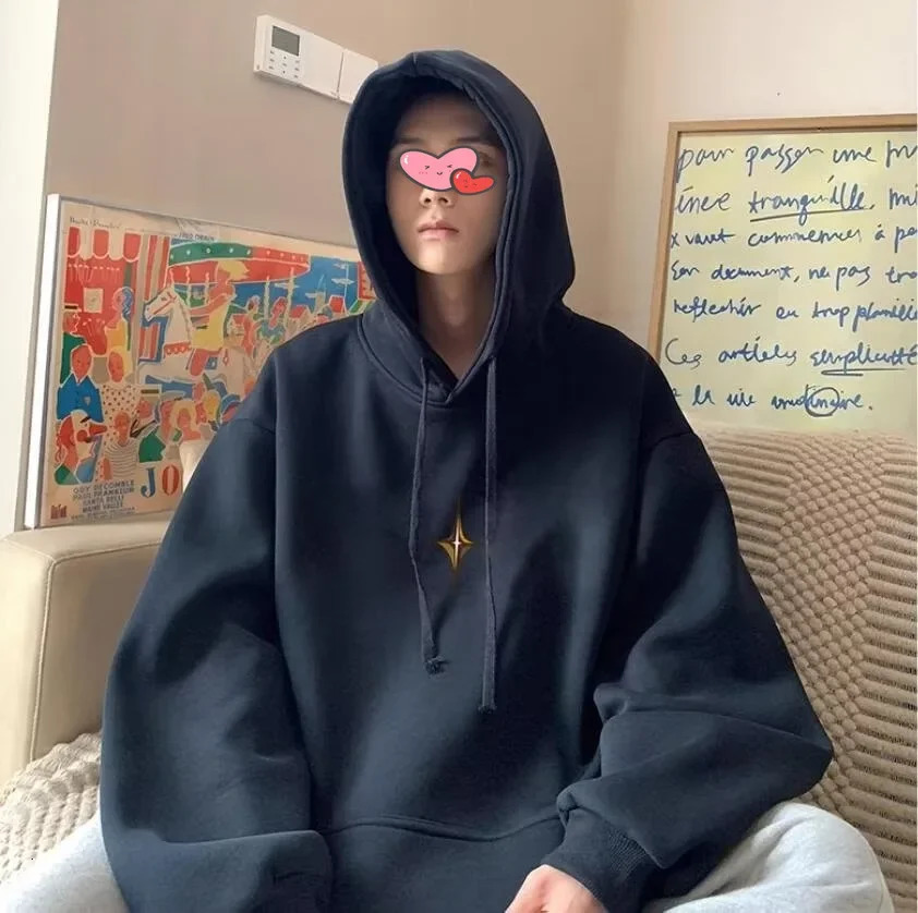 Mens Autumn Retro American Hooded Sweatshirt Trendy Street Hardcore Top Cross border Direct 240807