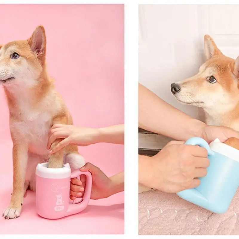 2025 new 360 Soft Outdoor Portable Pet Dog Claw Cleaning Cup Silicone Foot Washing hine One Click Manual Quick for Claws 240808