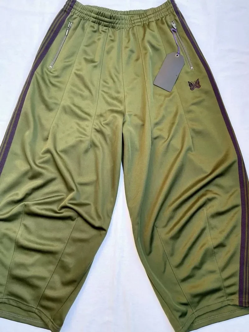 Green Embroidery Jogger Pants | Striped Drawstring Casual Straight