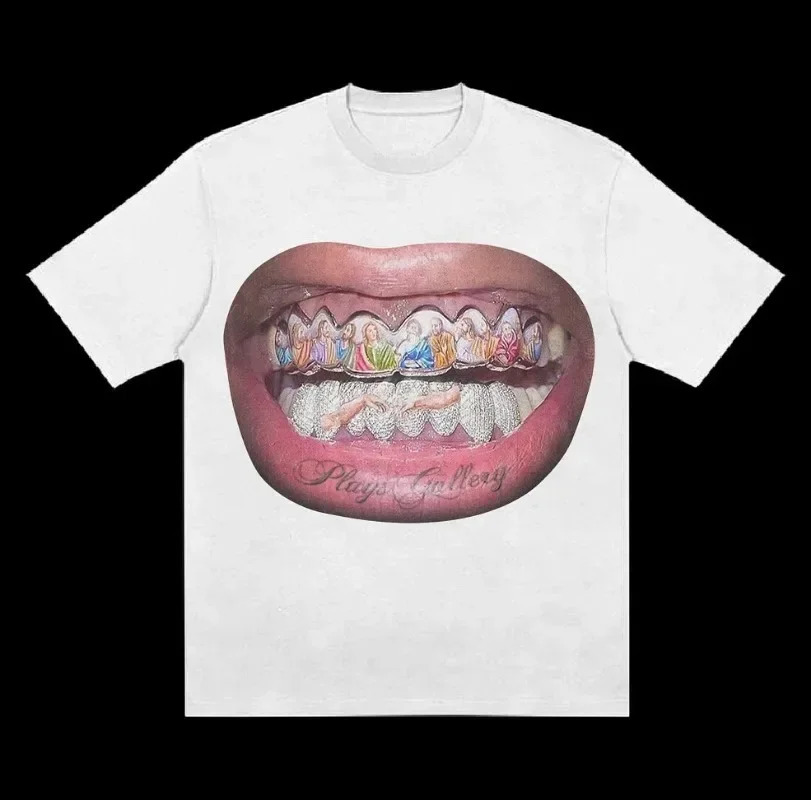 Summer Y2K Mens Tshirt Retro Harajuku Gothic Printed Pattern Hip Hop Womens Street Clothing Oversized Top Punk Cotton Loose w240822