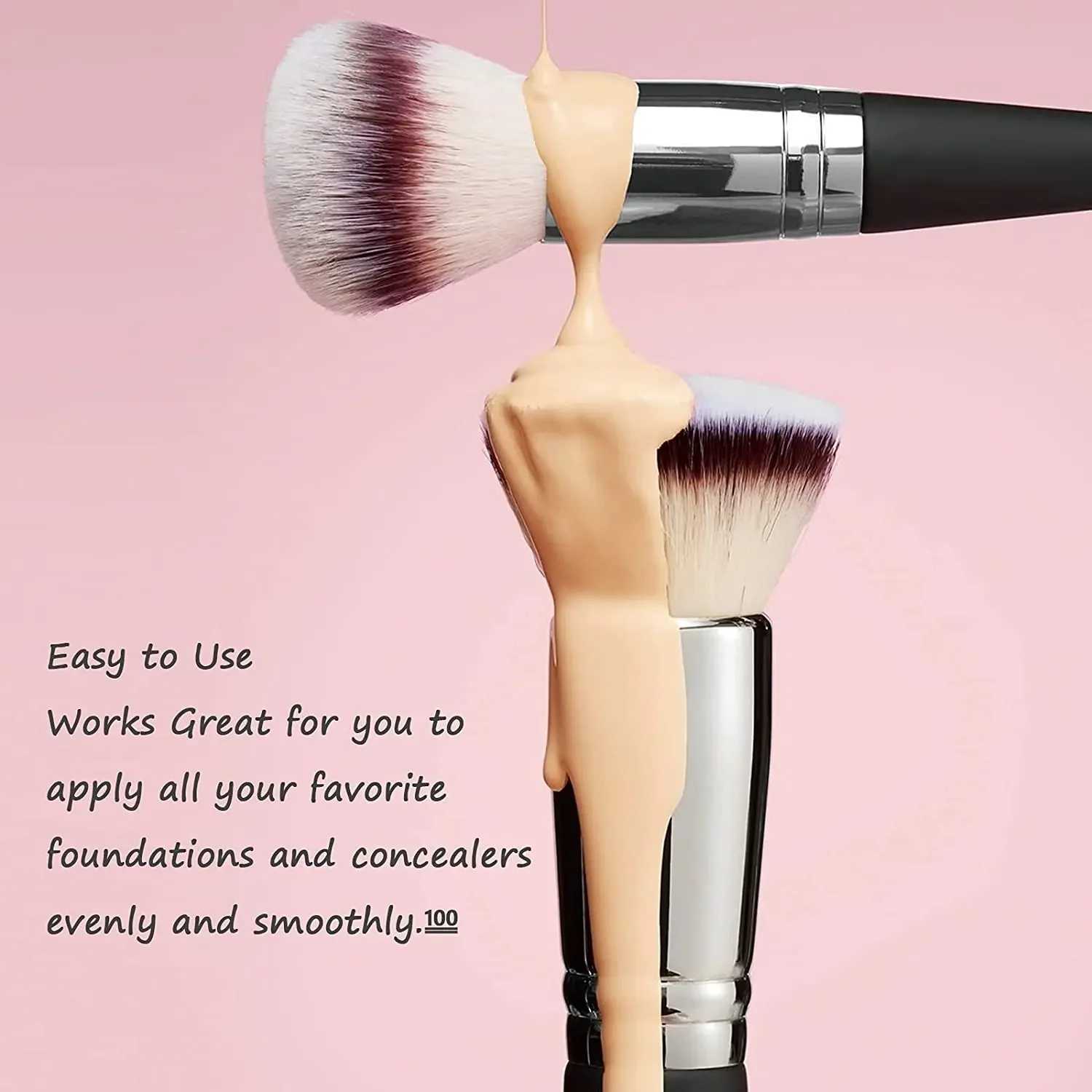 Dual-ended Foundation Concealer Makeup Brush Rounded Taperd Flawless Brush Ideal for Liquid Cream Powder Blending Concealer Y240807