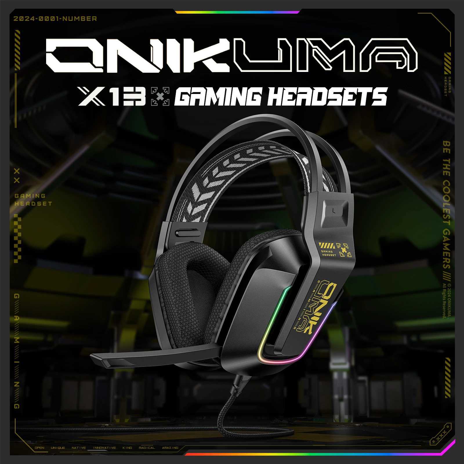 ONIKUMA Gaming Headset Surround Sound Gaming Headset with Noise Cancelling Microphone RGB Lights and Soft Memory EarcupsCL240808