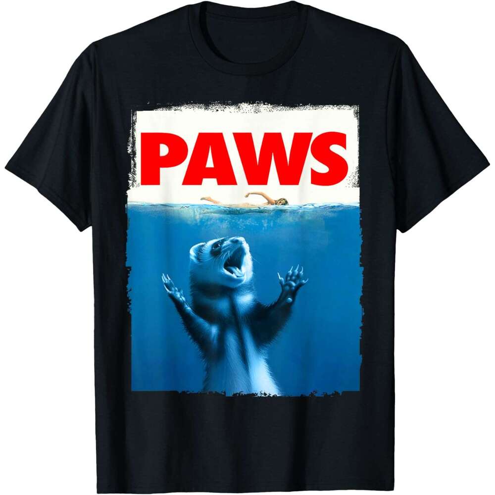 T shirt for Mens Womens Paws Ferret Funny Ferret Lover T-Shirt Shirts Tshirt Graphic Tee Casual Tops Clothes Short sleeve