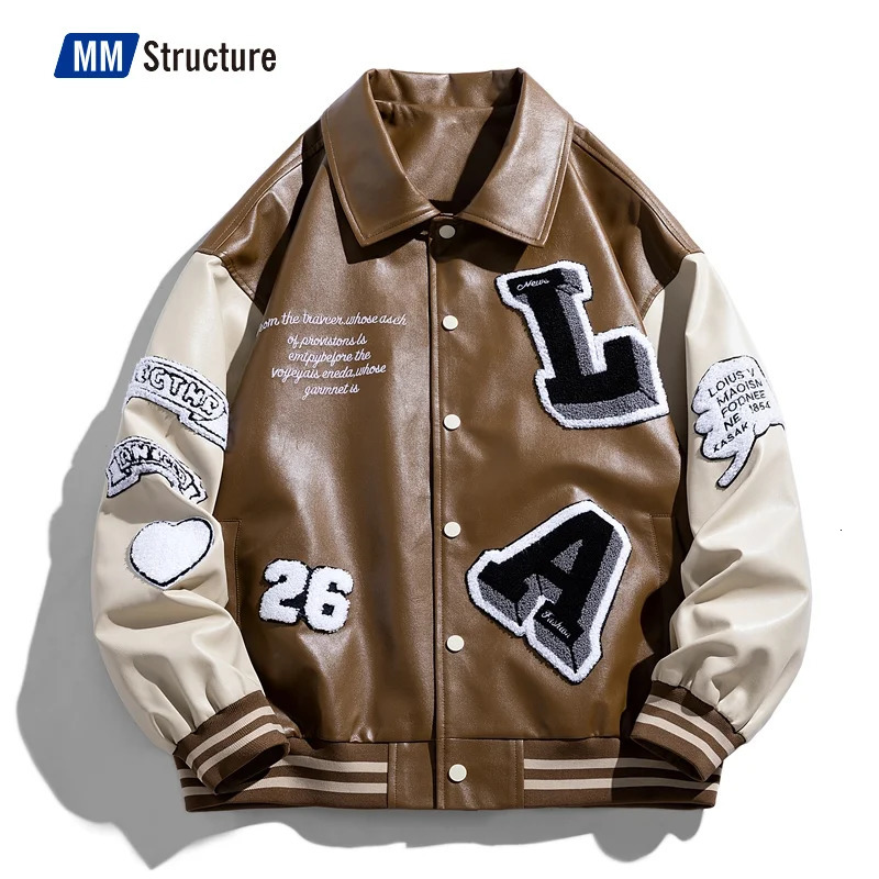 Mens letter embroidery patch work Harajuku University jacket Air Pilot baseball mens hiphop school uniform 240827