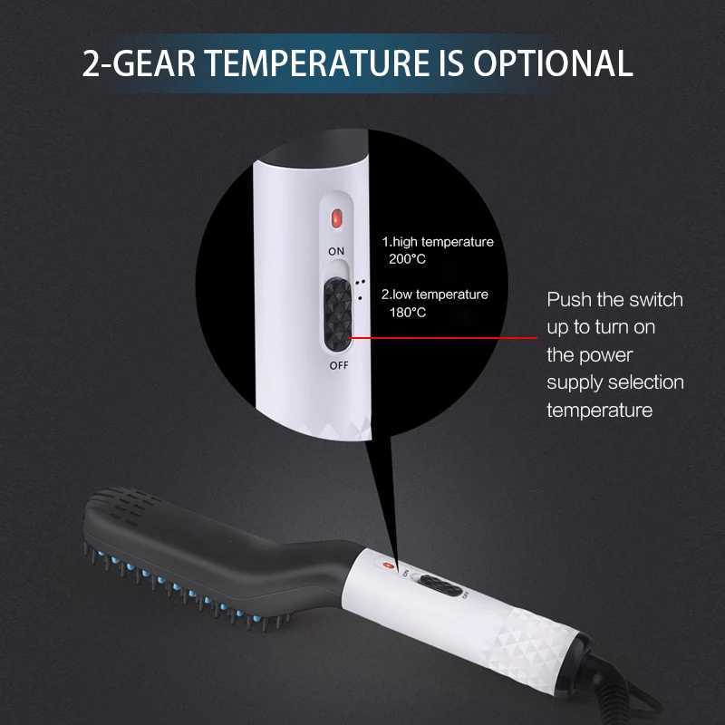 Mens beard straightener comb straightener brush flat iron Cabello straightener W240807