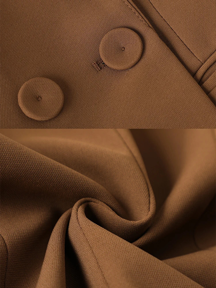 Spring Autumn Brown Black Blazer Women Long Sleeve Single Breasted Office Ladies Jacket Business Work Wear Formal Coat 240808