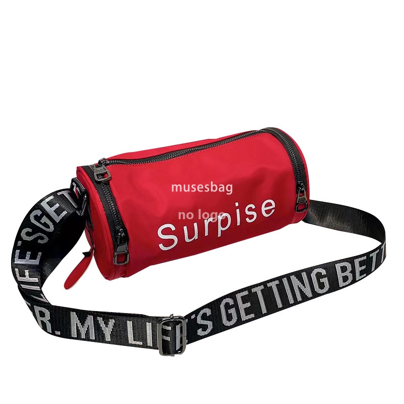 Trendy crossbody bag New waterproof nylon shoulder bag personality printed cylinder bag women's bag everything casual bag