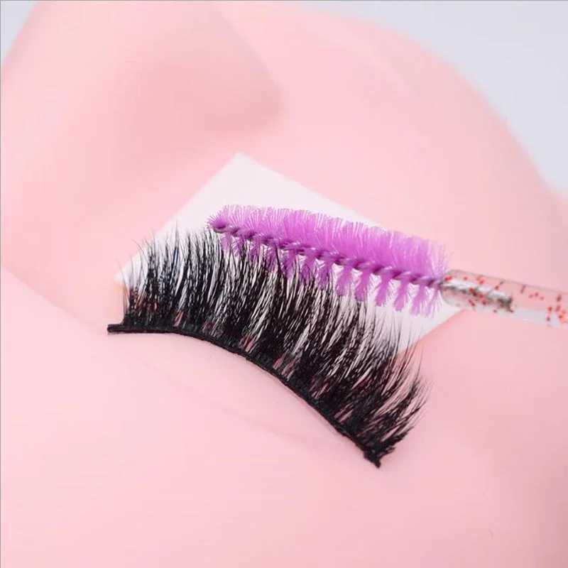 50Pcs/Bottle Disposable Eyelash Extension Mascara Wand Micro Lash Eyebrows Brushes Spoolie With Flask Case Wholesale Makeup Tool Y240807