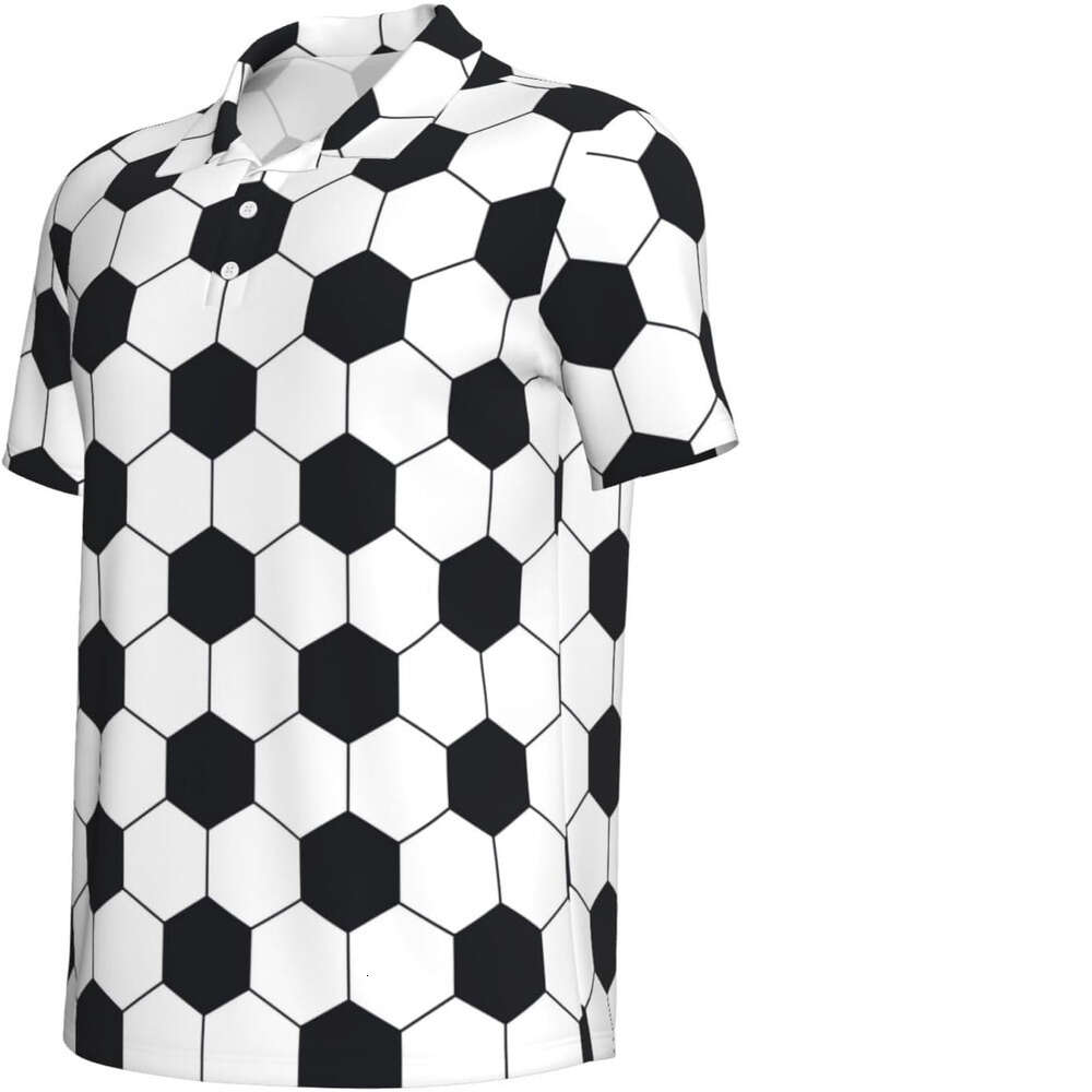 Fashion Mens Polo shirt comfortable Soccer Ball Print Golf Shirts for Men Dry Fit Performance Short Polos shirts tshirt Casual tops summer clothes