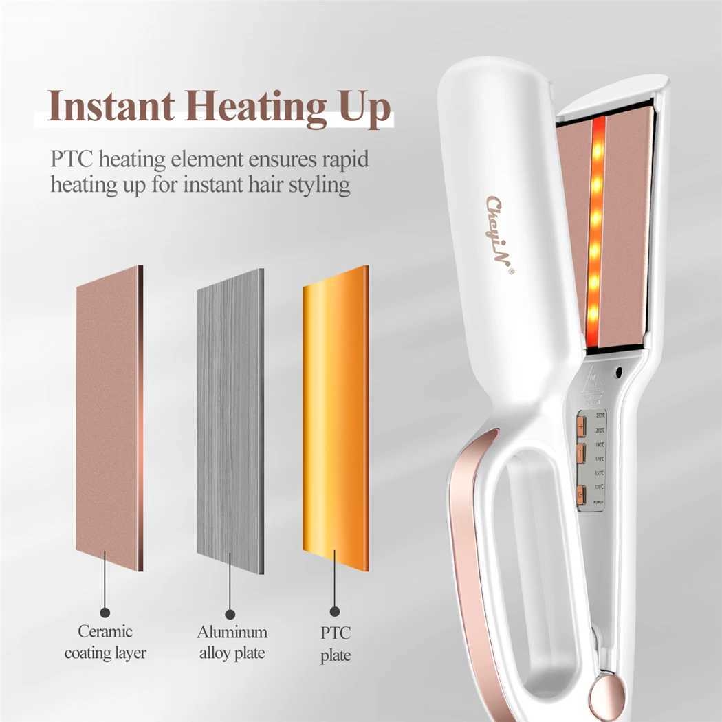 CkeyiN 58mm professional straightener ultra wide straightening plate flat iron electric straightener styling tool W240807