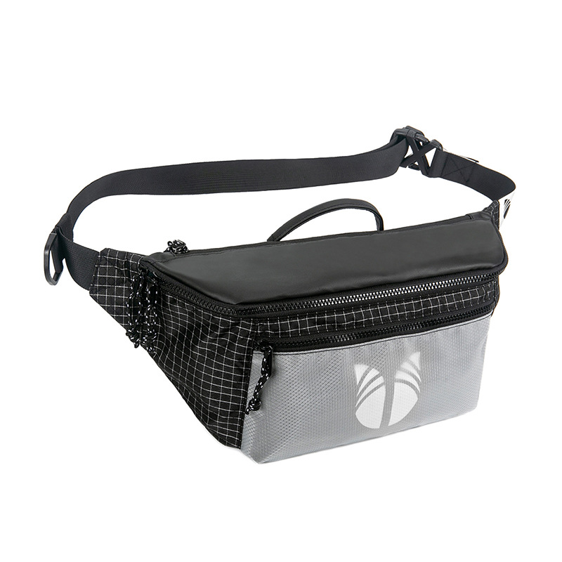 Large capacity hand-held crossbody bag waterproof wear-resistant style checkered mesh single shoulder crossbody bag for men