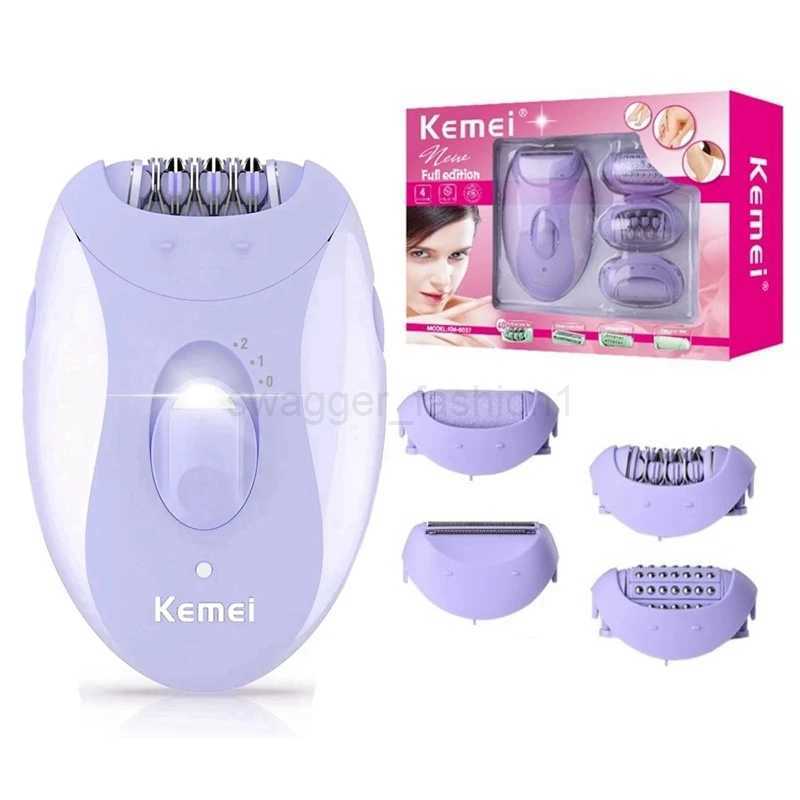 Kemei 4in1 Women Epilator Electric Shaver Facial Body Hair Removal Lady Leg Bikini Trimmer Hair Remover Underarms RechargeableXJ240808