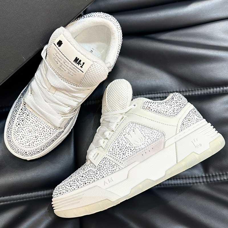 chaussure MA-1 CRYSTAL Women Men Designer Crystal Inlaid 100% Leather Upper Skate Renegades Sneakers Fall 2025 New Womens Casual Sports Shoes Top quality 2b