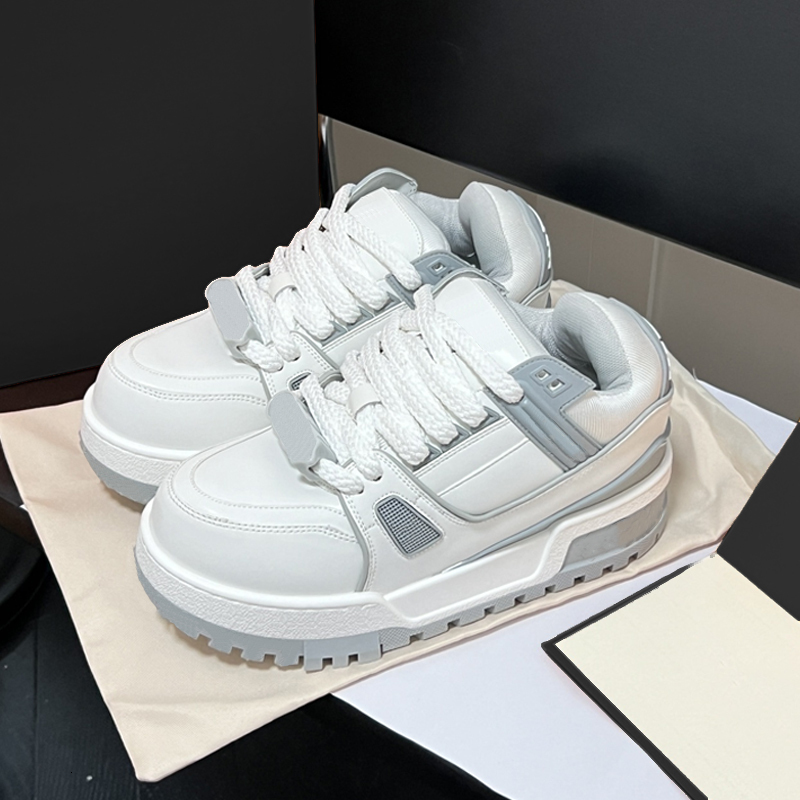 Luxury Men Sneakers Designer Maxi Trainer Leather Women Platform Shoes Dad Beading Diy Cute Fat Shoes With Box 641