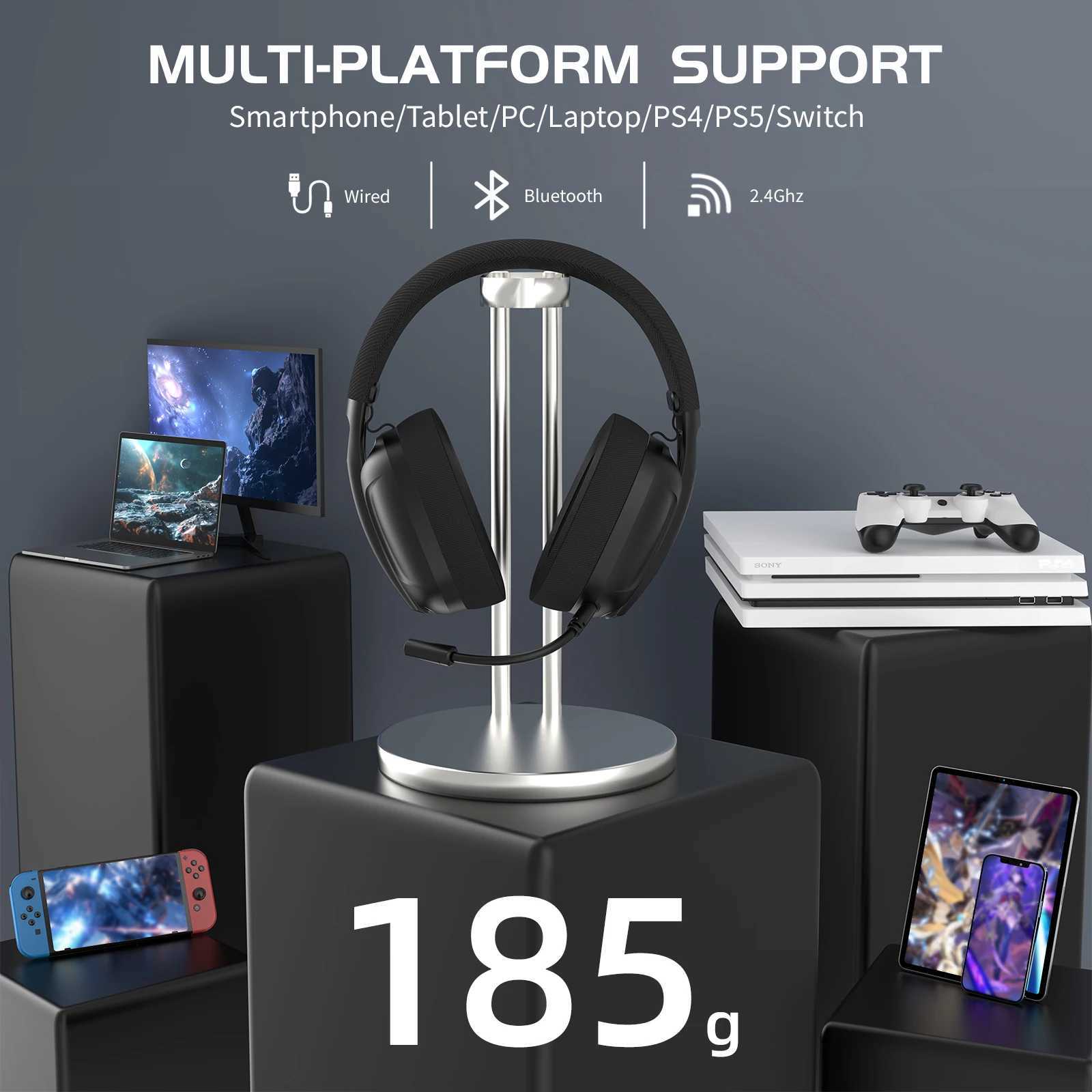 Attack Shark L80 Tri-mode Gaming Headset Lightweight 180g 5.1 Channel Hi-Fi Stereo Surround SoundPluggable MicrophoneCL240808