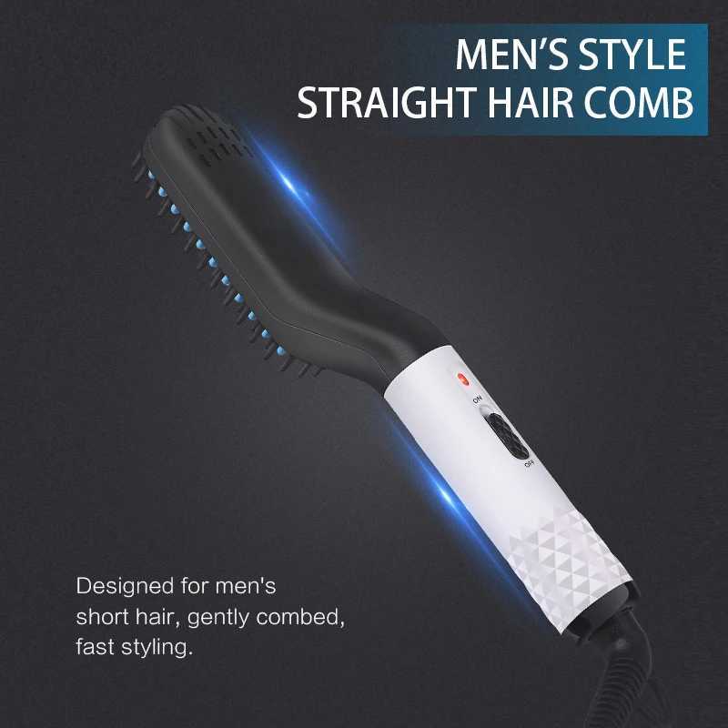 Mens beard straightener comb straightener brush flat iron Cabello straightener W240807