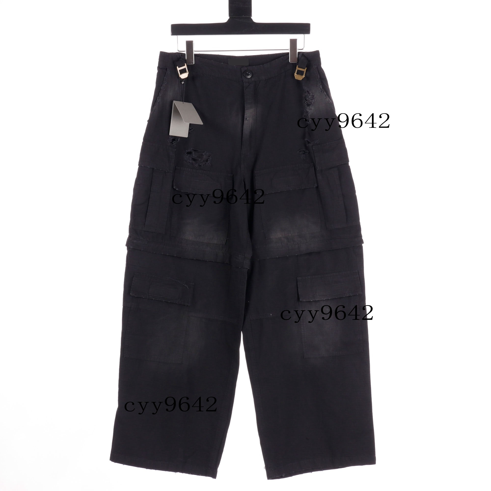 Men's Plus Size Pants Round neck embroidered and printed polar style summer wear with street pure cotton 433t