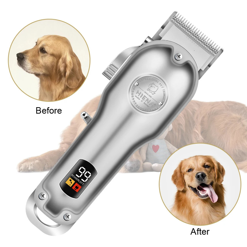 Digital Display Pet Hair Clipper Professional Cutting Machine Dog Hair Trimmer Animal Grooming Shaver Cutter Machine for Cats 240807
