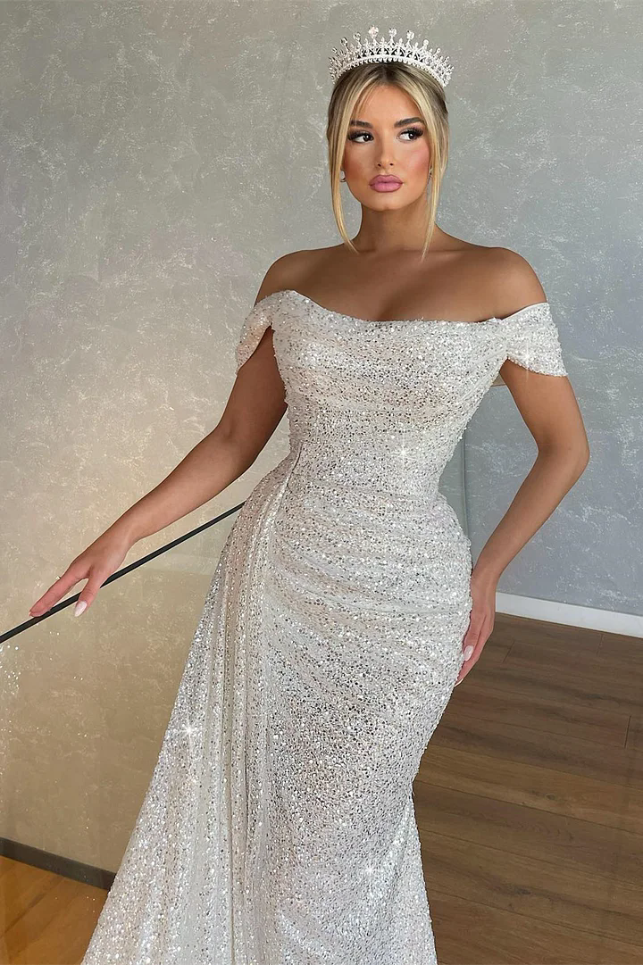Arabic Aso Ebi Plus Size Mermaid White Wedding Dress for Bride Lace Beaded Tiers Organza Bridal Gowns Dresses 02