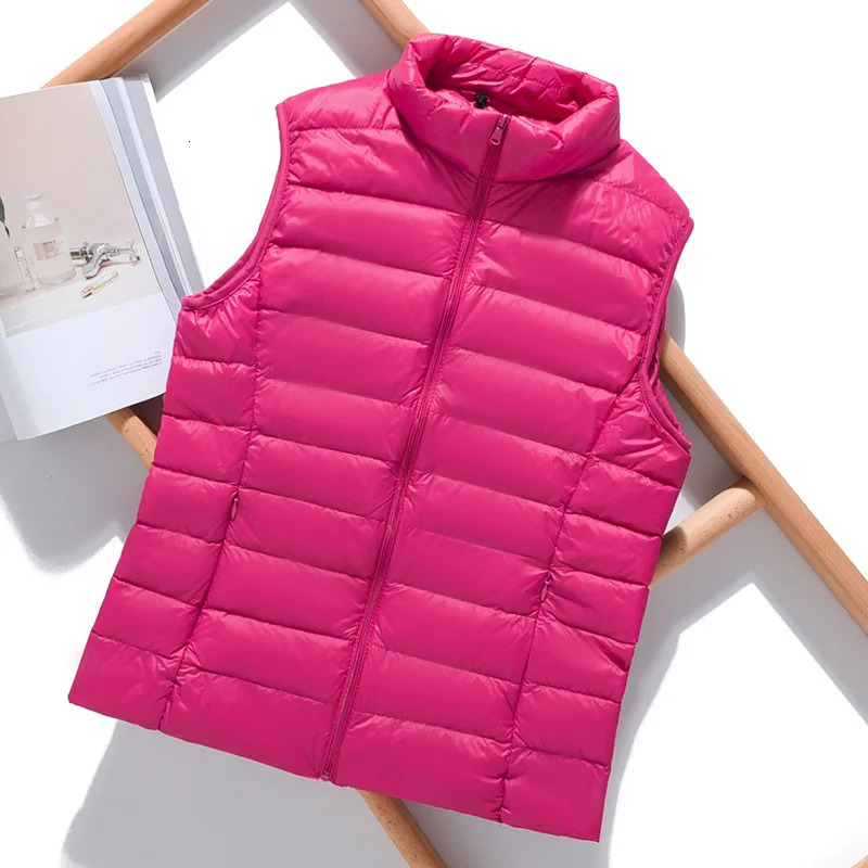 Plus Size 5XL 6XL 8XL Women Vest Down Ultra Lightweight Coat Female Sleeveless Portable Packable Spring Puffer Jackets 240808