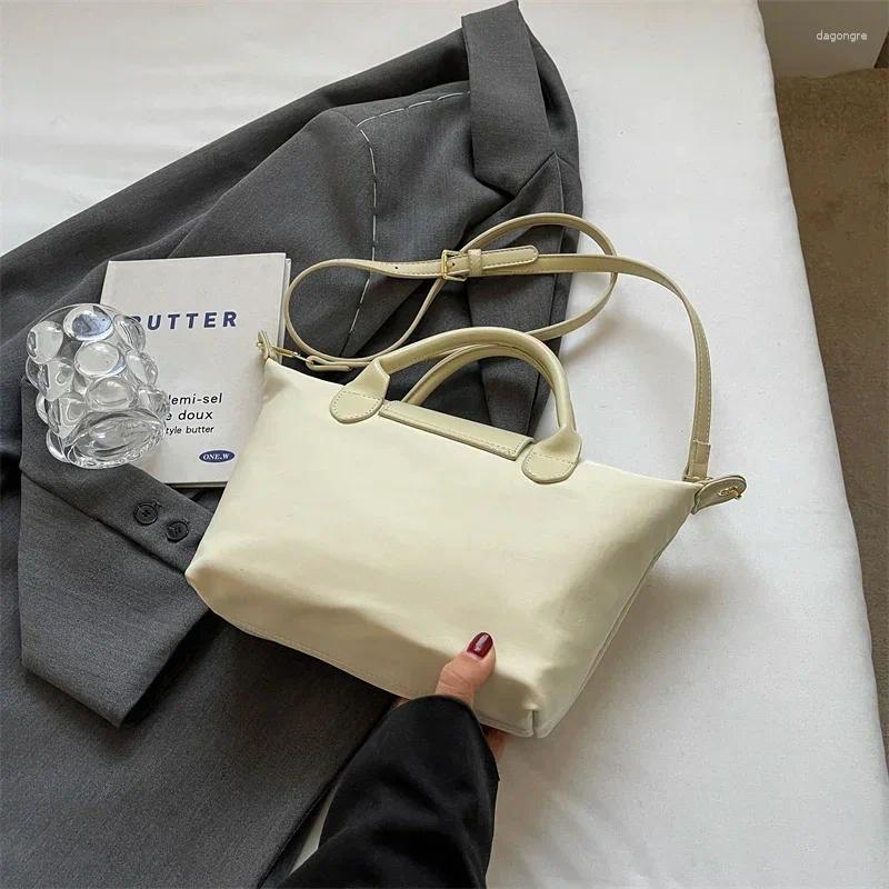 Totes 2024 Summer Solid Color Versatile Handbag Small And Lightweight Casual Shoulder Bag Light Oxford Cloth Crossbody 1045