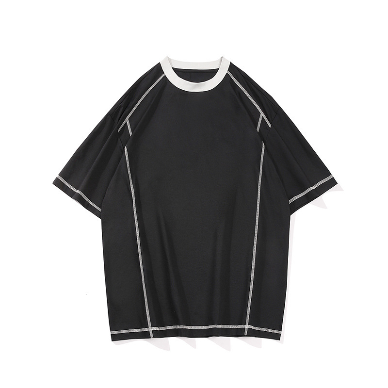 Fashion Bright Thread Short Sleeve T-shirt for Mens Summer Thin Style Trendy Brand Half Sleeve Loose Casual Couple t