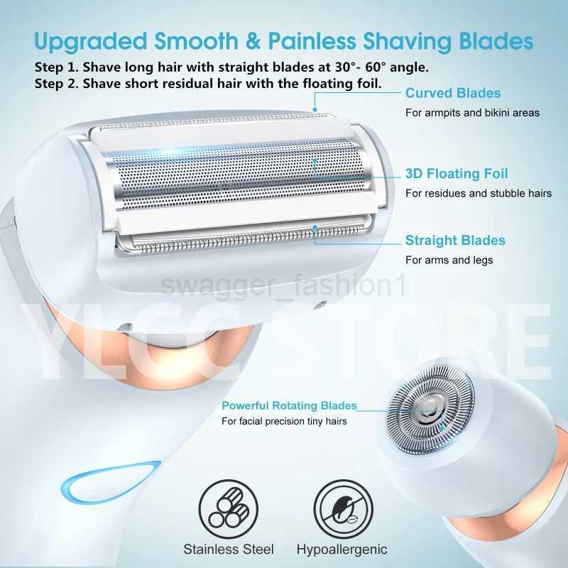 Electric Razors for Women 2 In 1 Bikini Trimmer Face Shavers Hair Removal for Underarms Legs Ladies Body Trimmer IPX7 WaterproofXJ240808