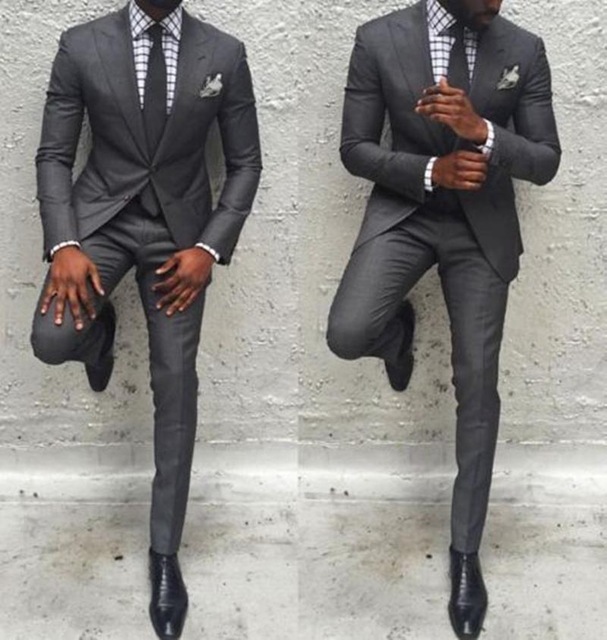 2 Piece Slim Fits Groom Tuxedos Groomsmen Business Suit Mens Coat Blazer Trousers Sets Customize