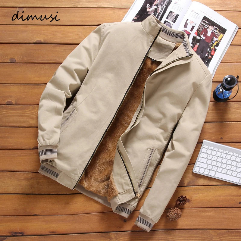 DIMUSI autumn mens bomber jacket casual wool thick warm windproof military baseball clothing 240812