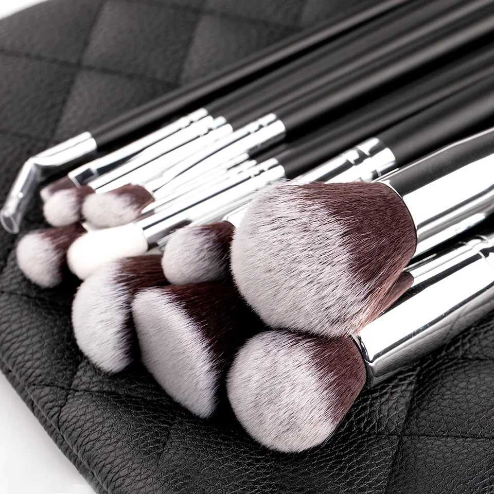 15pcs Black Brushes Set Eye Shadow Powder Foundation Concealer Cosmetic Makeup Brush Brochas De Maquillaje Y240807