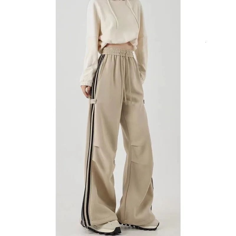QWEEK Y2k Striped Swestpants Woman Sports Baggy Korean Fashion Pants Streetwear Cargo Harajuku Spring Trousers Vintage Aesthetic 240821