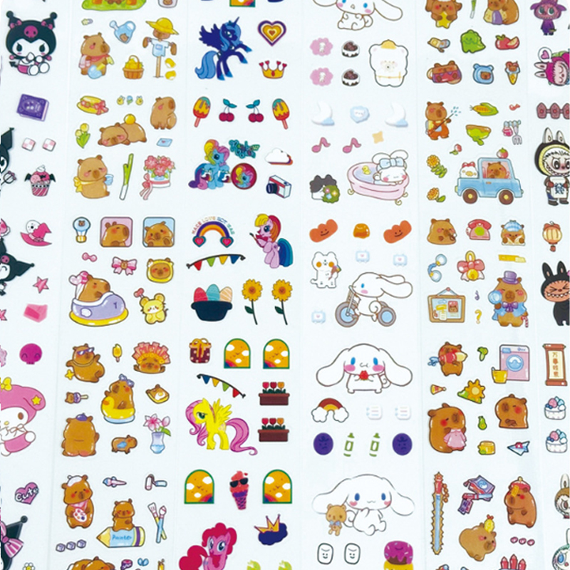 Long strip account stickers come in a variety of styles with built-in die-cutting and no cutting for girls' creativity DIY account stickers