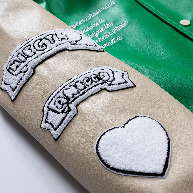 Mens letter embroidery patch work Harajuku University jacket Air Pilot baseball mens hiphop school uniform 240827