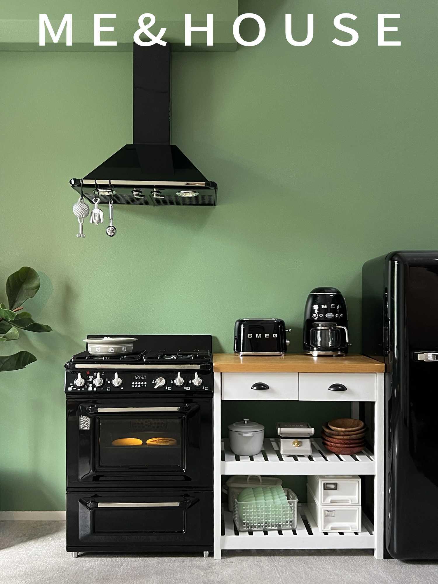 1/6 Doll House Model Furniture Accessories Mini Model Stove and Range Hood Y240807