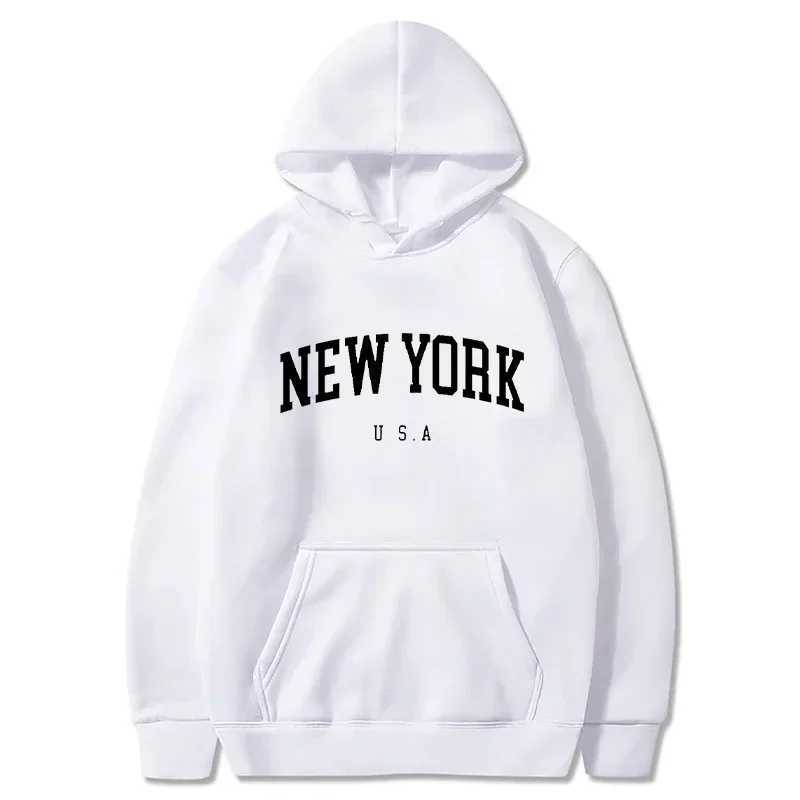 Women Hoodie New York U.S.A Graphic Hoodies Fashion Letter Printed Womens Sweatshirts Loose Casual Harajuku Hooded Pullover TopLX241104