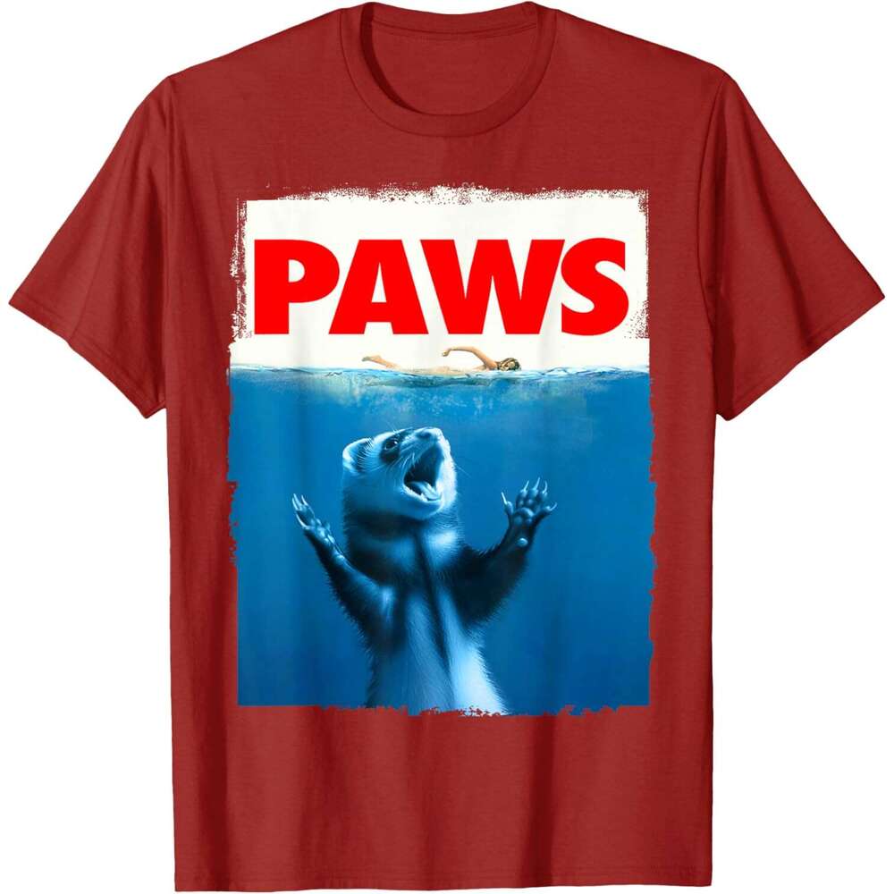 T shirt for Mens Womens Paws Ferret Funny Ferret Lover T-Shirt Shirts Tshirt Graphic Tee Casual Tops Clothes Short sleeve