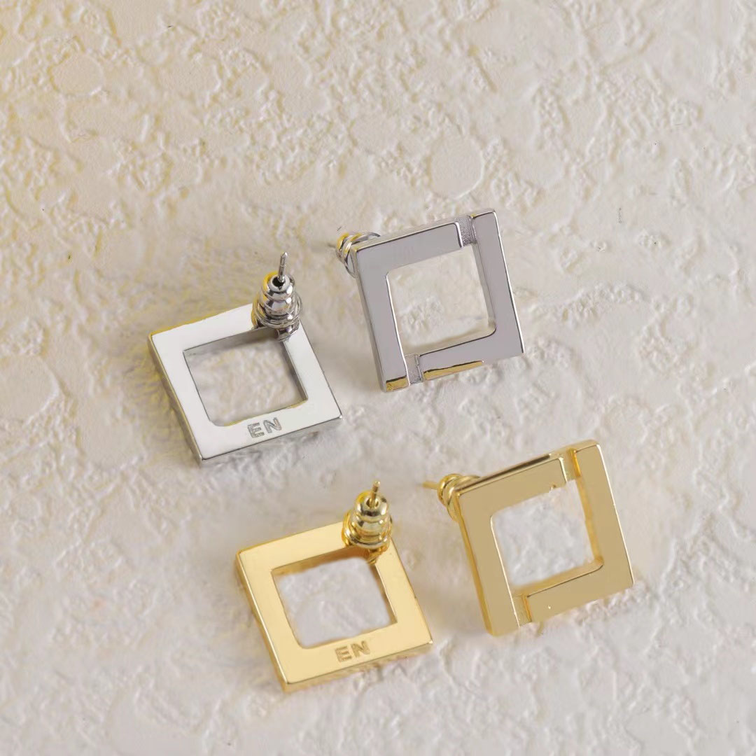 Noble gold earrings luxury silver earrings titanium square earrings minimalist earrings designer for women wedding bride gift designer jewelry