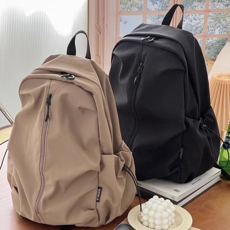 South Korea ins port wind simple solid color couple wind high school students large capacity personality leisure backpack
