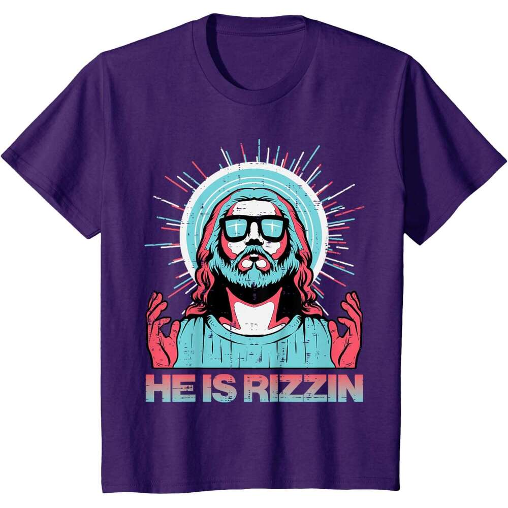 T shirt for Mens Womens He Is Rizzin Risen Jesus Easter Funny Saying T-Shirt Shirts Tshirt Graphic Tee Casual Tops Clothes Short sleeve