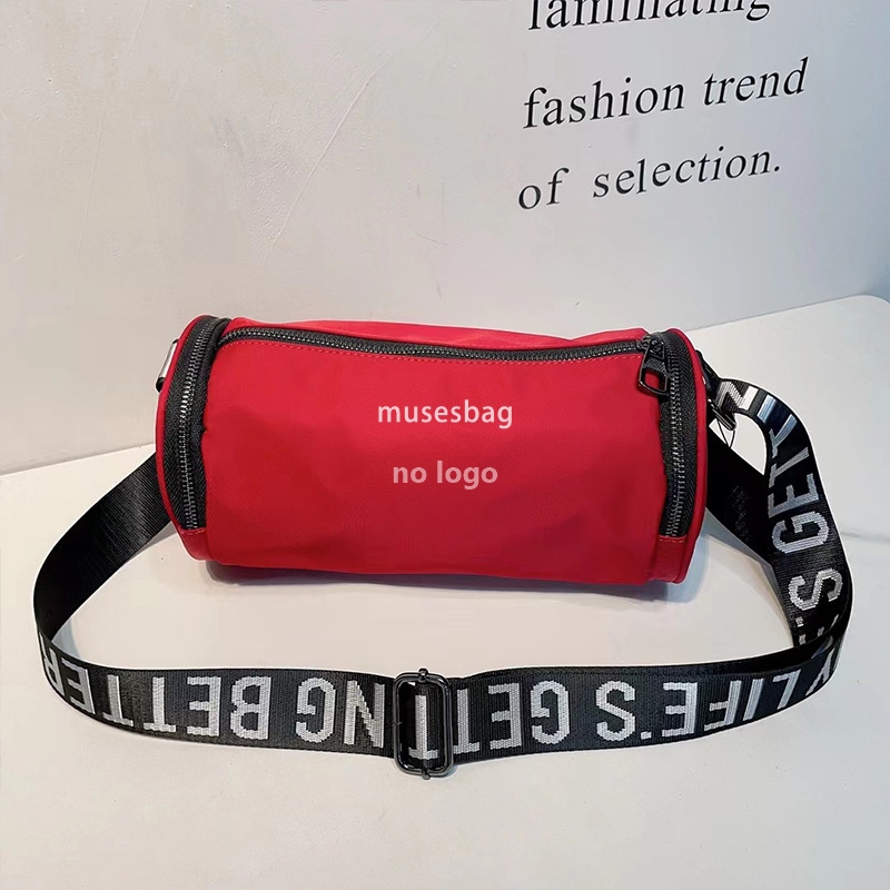 Trendy crossbody bag New waterproof nylon shoulder bag personality printed cylinder bag women's bag everything casual bag